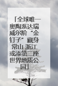 全球唯一奥陶系达瑞威尔阶“金钉子”藏身常山 浙江或添第二座世界地质公园