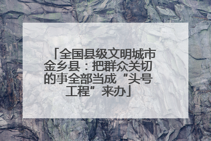 全国县级文明城市金乡县：把群众关切的事全部当成“头号工程”来办