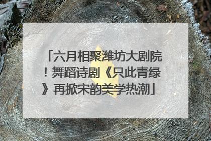 六月相聚潍坊大剧院！舞蹈诗剧《只此青绿》再掀宋韵美学热潮