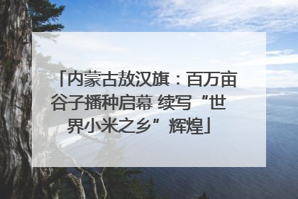 内蒙古敖汉旗：百万亩谷子播种启幕 续写“世界小米之乡”辉煌