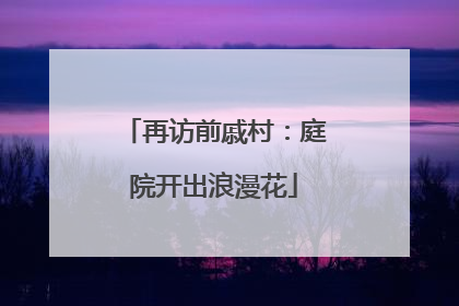 再访前戚村：庭院开出浪漫花