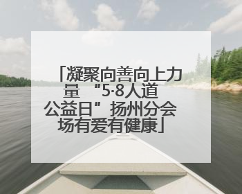 凝聚向善向上力量 “5·8人道公益日”扬州分会场有爱有健康
