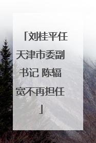刘桂平任天津市委副书记 陈辐宽不再担任