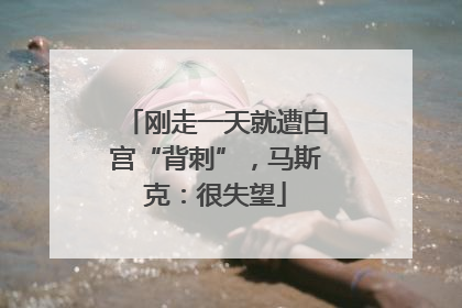 刚走一天就遭白宫“背刺”，马斯克：很失望
