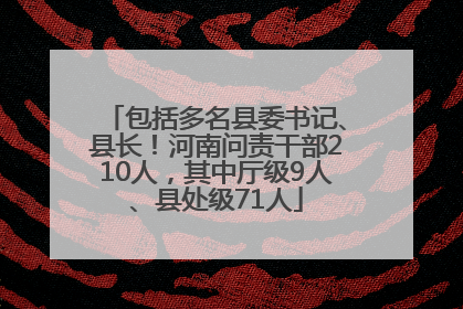 包括多名县委书记、县长！河南问责干部210人，其中厅级9人、县处级71人