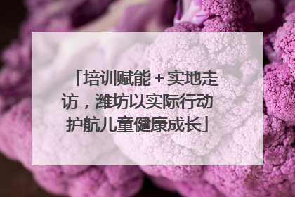 培训赋能＋实地走访，潍坊以实际行动护航儿童健康成长