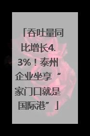 吞吐量同比增长4.3%！泰州企业坐享“家门口就是国际港”