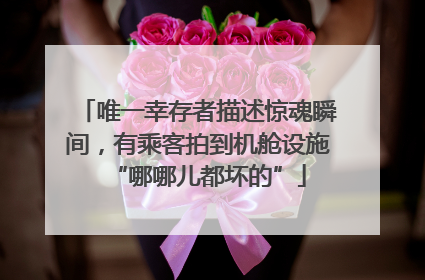 唯一幸存者描述惊魂瞬间，有乘客拍到机舱设施“哪哪儿都坏的”