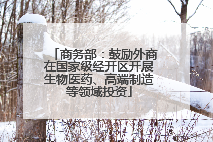 商务部：鼓励外商在国家级经开区开展生物医药、高端制造等领域投资