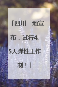 四川一地宣布：试行4.5天弹性工作制！