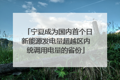 宁夏成为国内首个日新能源发电量超越区内统调用电量的省份