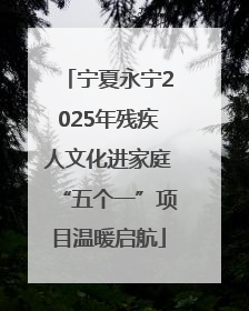 宁夏永宁2025年残疾人文化进家庭“五个一”项目温暖启航