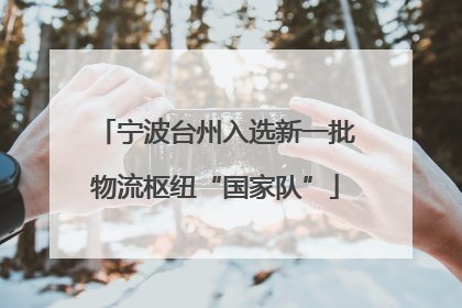宁波台州入选新一批物流枢纽“国家队”