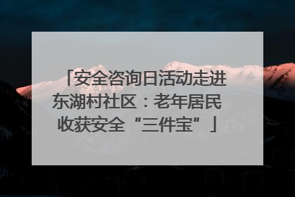 安全咨询日活动走进东湖村社区：老年居民收获安全“三件宝”