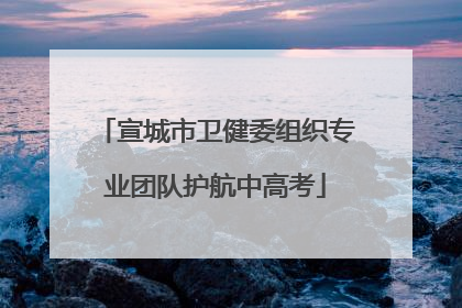宣城市卫健委组织专业团队护航中高考