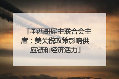 墨西哥雇主联合会主席：美关税政策影响供应链和经济活力