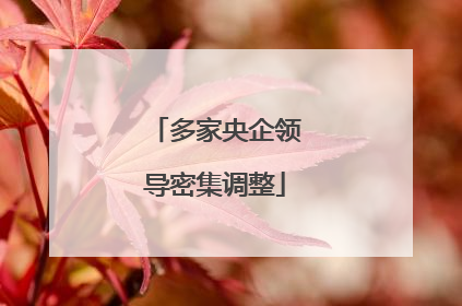 多家央企领导密集调整