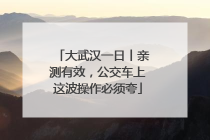 大武汉一日丨亲测有效，公交车上这波操作必须夸