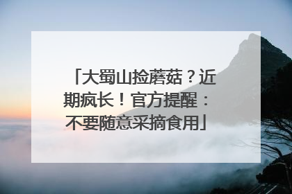 大蜀山捡蘑菇？近期疯长！官方提醒：不要随意采摘食用