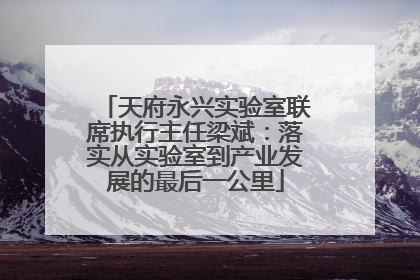 天府永兴实验室联席执行主任梁斌：落实从实验室到产业发展的最后一公里