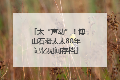太“声动”！博山石老太太80年记忆见闻存档