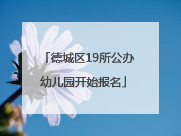 德城区19所公办幼儿园开始报名