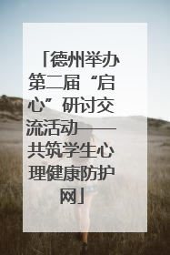德州举办第二届“启心”研讨交流活动——共筑学生心理健康防护网
