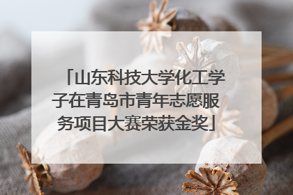 山东科技大学化工学子在青岛市青年志愿服务项目大赛荣获金奖