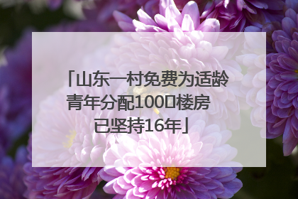 山东一村免费为适龄青年分配100㎡楼房 已坚持16年
