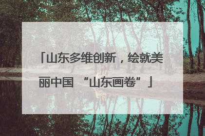 山东多维创新，绘就美丽中国 “山东画卷”