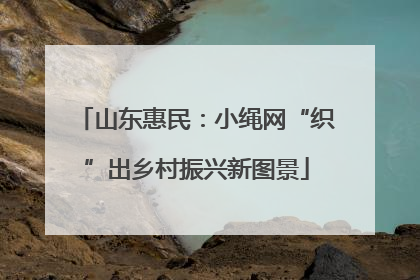 山东惠民：小绳网“织”出乡村振兴新图景