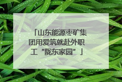 山东能源枣矿集团用爱筑就赴外职工“陇东家园”
