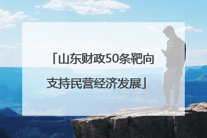 山东财政50条靶向支持民营经济发展
