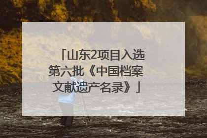 山东2项目入选第六批《中国档案文献遗产名录》