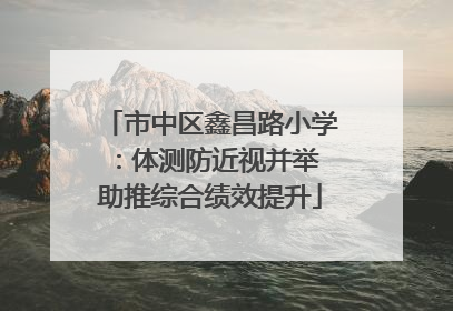 市中区鑫昌路小学：体测防近视并举 助推综合绩效提升