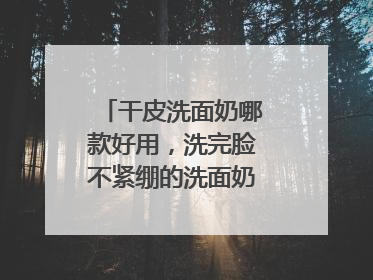 干皮洗面奶哪款好用，洗完脸不紧绷的洗面奶推荐，收藏