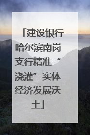 建设银行哈尔滨南岗支行精准“浇灌”实体经济发展沃土
