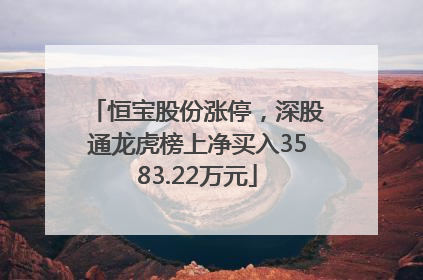 恒宝股份涨停，深股通龙虎榜上净买入3583.22万元