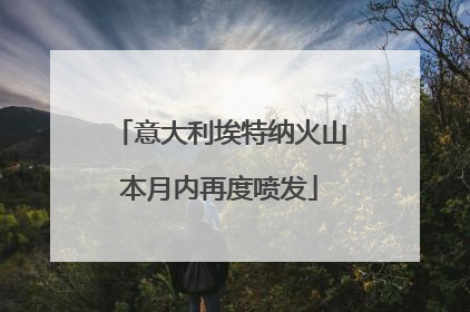 意大利埃特纳火山本月内再度喷发