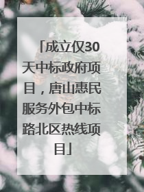 成立仅30天中标政府项目，唐山惠民服务外包中标路北区热线项目