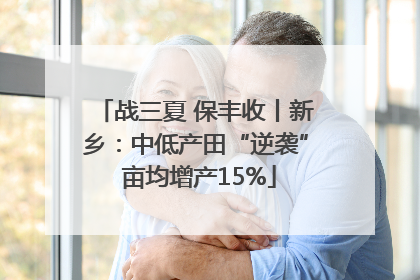 战三夏 保丰收丨新乡：中低产田“逆袭” 亩均增产15%