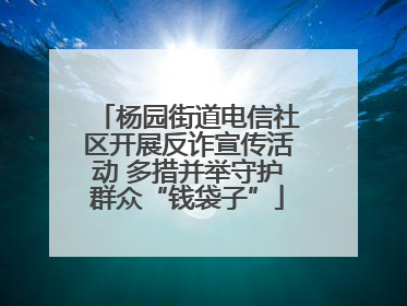 杨园街道电信社区开展反诈宣传活动 多措并举守护群众“钱袋子”
