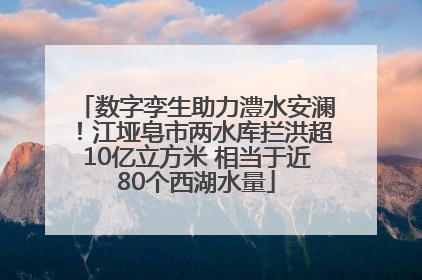 数字孪生助力澧水安澜！江垭皂市两水库拦洪超10亿立方米 相当于近80个西湖水量