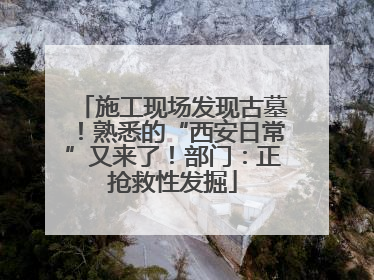 施工现场发现古墓！熟悉的“西安日常”又来了！部门：正抢救性发掘