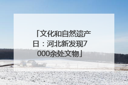 文化和自然遗产日：河北新发现7000余处文物