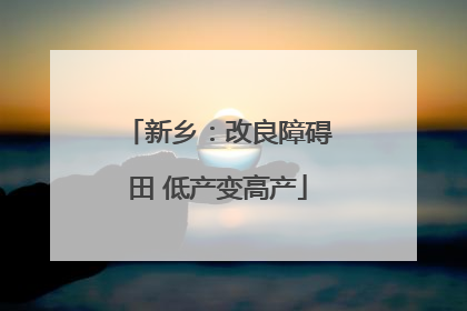 新乡：改良障碍田 低产变高产