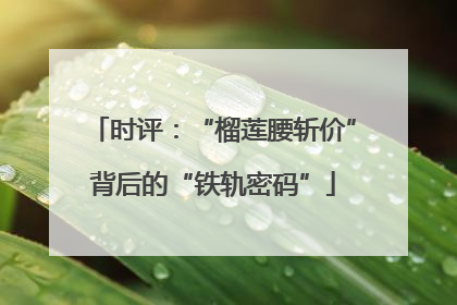 时评：“榴莲腰斩价”背后的“铁轨密码”