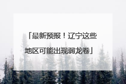 最新预报！辽宁这些地区可能出现弱龙卷
