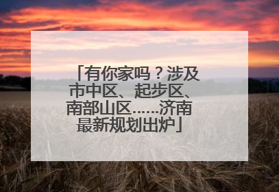 有你家吗？涉及市中区、起步区、南部山区……济南最新规划出炉