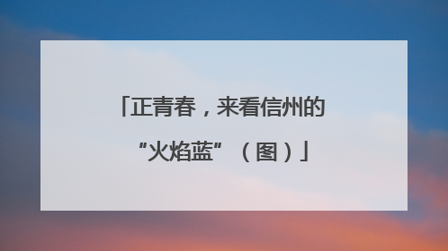 正青春，来看信州的“火焰蓝”（图）